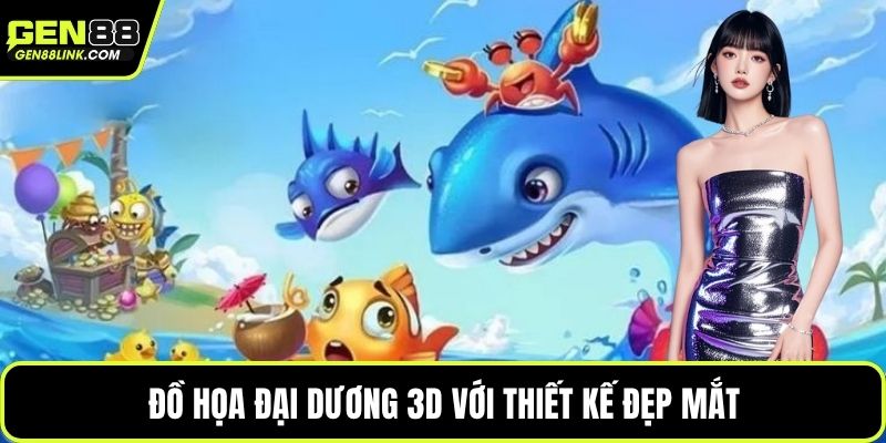 Đồ họa đại dương 3D với thiết kế đẹp mắt