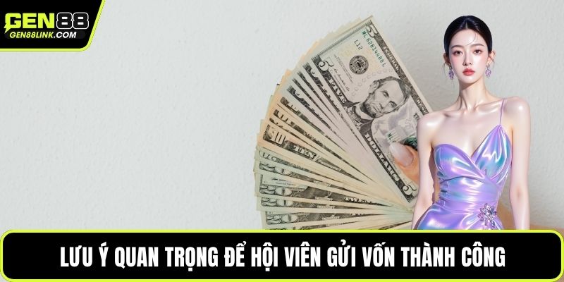 Lưu ý quan trọng để hội viên gửi vốn thành công