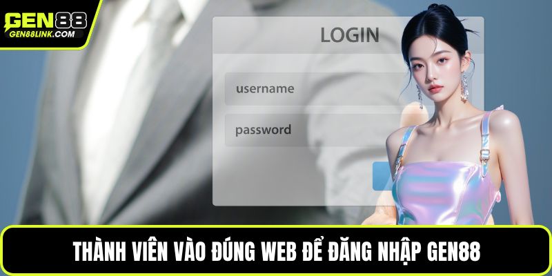 Thành viên vào đúng web để đăng nhập Gen88